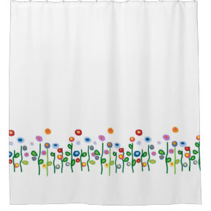Arty panel van lentesbloemen douchegordijn