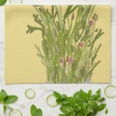 Arty Ranunculus Kleurrijke Bloem +Custom Naam Theedoek (Gevouwen)