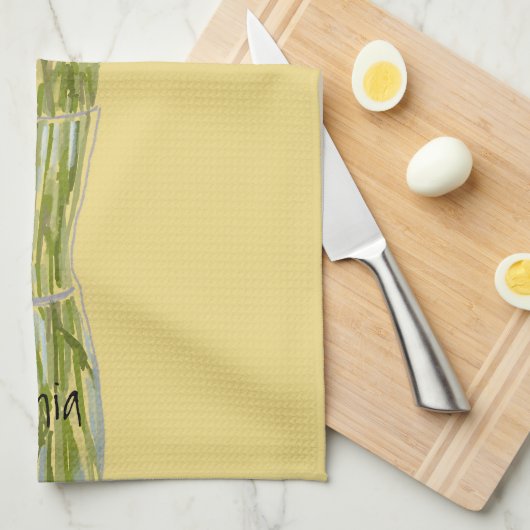 Arty Ranunculus Kleurrijke Bloem +Custom Naam Theedoek (Quarter Fold)