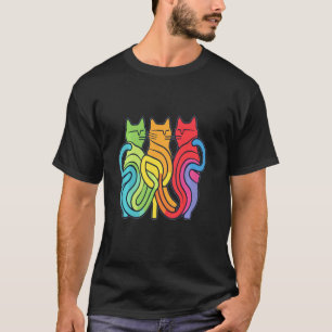 Arty Regenboog Puzzel Regenboog Kat Rave T-shirt