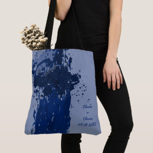Arty Royal Blue Splatter Party Gift Draagtas