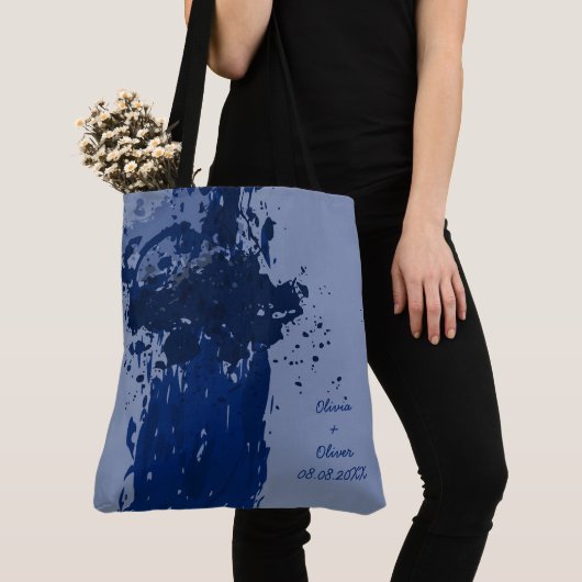 Arty Royal Blue Splatter Party Gift Draagtas (Dichtbij)