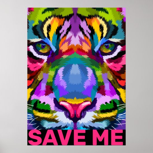 Arty Tiger red me Poster (Voorkant)
