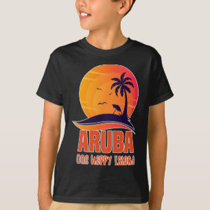 Aru One Happy Island Mooie Zonsondergang Strand T-shirt