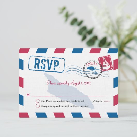Aruba Air Mail Wedding RSVP (Debout devant)