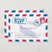 Aruba Air Mail Wedding RSVP (Devant / Derrière)