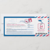 Aruba Airmail Boarding Pass Invitation au mariage (Devant)
