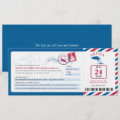 Aruba Airmail Boarding Pass iWedding Invitation Kaart (Voorkant / Achterkant)