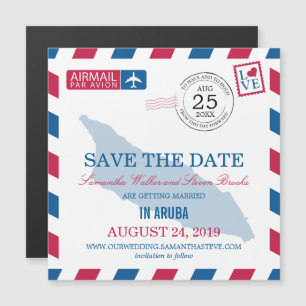 Aruba Airmail Save the Date Magnetische Uitnodiging
