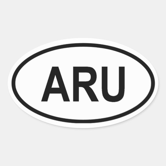 Aruba "ARU" Ovale Sticker (Voorkant)