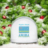 Aruba Arubaanse vlag Blauwe Personalisatie Sneeuwbol (Kerstmis)