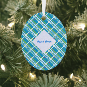 Aruba Arubaanse Vlag Tegels Blauw Personalisatie Metalen Ornament
