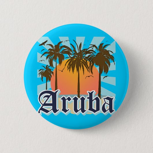 Aruba Beaches Sunset Ronde Button 5,7 Cm (Voorkant)