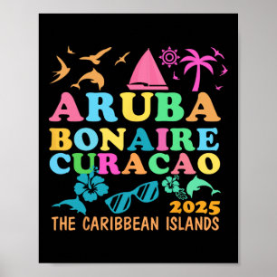 Aruba Bonaire Curacao 2025 Eiland Caribische Reis Poster