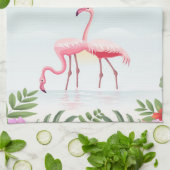 Aruba Caribbean Zee Flamingo | Funny Flamingo Theedoek (Gevouwen)