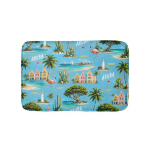 Aruba Caribisch eiland vuurtoren reis souvenir Badmat