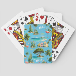 Aruba Caribisch eiland vuurtoren reis souvenir Pokerkaarten