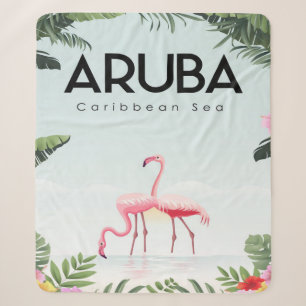 Aruba Caribisch Zee Flamingo Grappige Flamingo Sherpa Deken