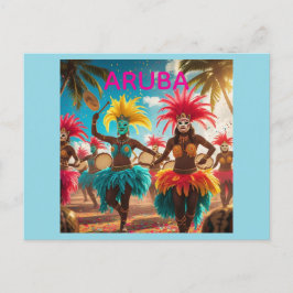 Aruba carnaval kleuren zwaaien postkaart feestdagenkaart