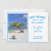 Aruba Destination Wedding Blue Divi Tree Save Save The Date (Voorkant)