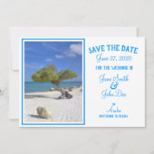 Aruba Destination Wedding Blue Divi Tree Save The Date (Voorkant)
