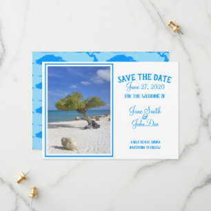 Aruba Destination Wedding Blue Divi Tree Save The Date