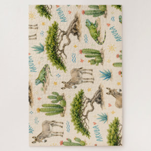 Aruba divi boom, ezel, leguaan, cactus legpuzzel