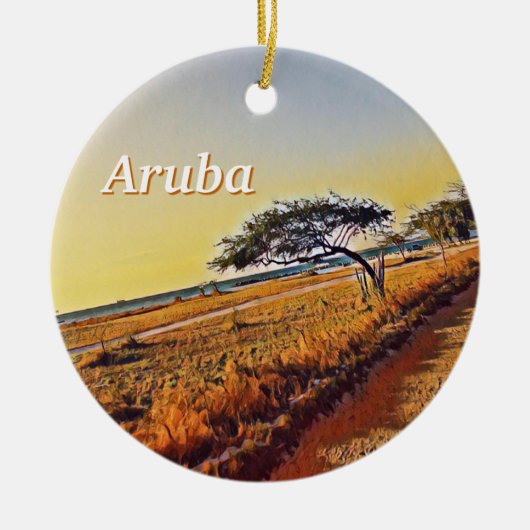 Aruba Divi Divi Trees Keramisch Ornament (Voorkant)