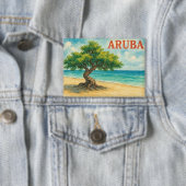 Aruba Divi Tree Eagle Beach aquarel Button (Insitu)
