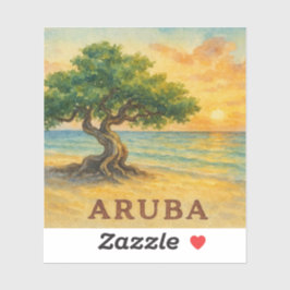 Aruba Eagle Beach Divi Tree Golden Hour Sticker