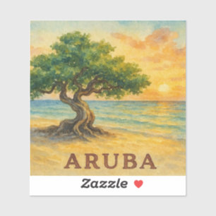 Aruba Eagle Beach Divi Tree Gouden Uur Sticker