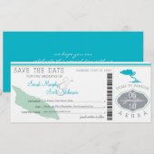 ARUBA Enregistrer la date Carte d'embarquement (Devant / Derrière)