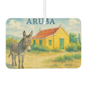 Aruba Ezel en Cunucu Huis Aquarel Luchtverfrisser
