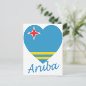 Aruba Flag Heart Briefkaart (Staand voorkant)