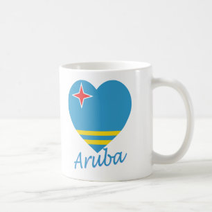 Aruba Flag Heart Koffiemok