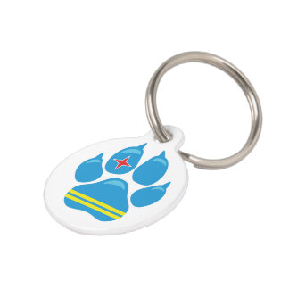 Aruba Flag PAW Dog ID Label Huisdierpenning