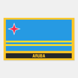 Aruba Flag Rechthoekige Sticker