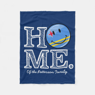 Aruba Flag Smiling House Warmer Fleece Deken