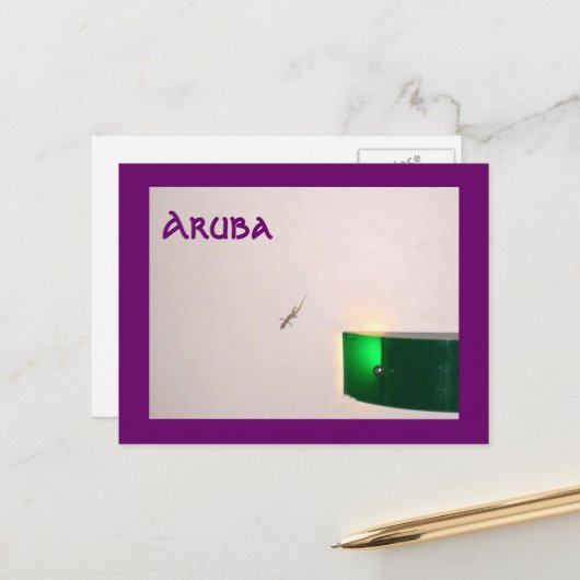 Aruba Gecko Briefkaart (Voorkant / Achterkant in situ)