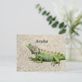 Aruba Green Iguana Briefkaart (Staand voorkant)