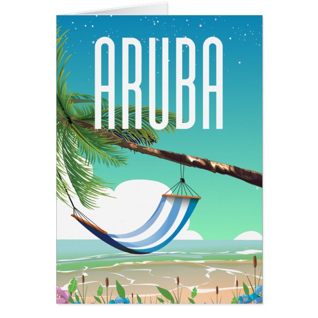Aruba Hangmat strand reisposter (Voorkant)