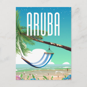 Aruba Hangmatstrand Reisposter Briefkaart
