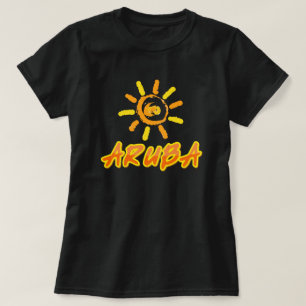 Aruba helder geel en oranje t-shirt