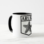Aruba Island Design - Black 11 oz Combo Mok (Voorkant links)