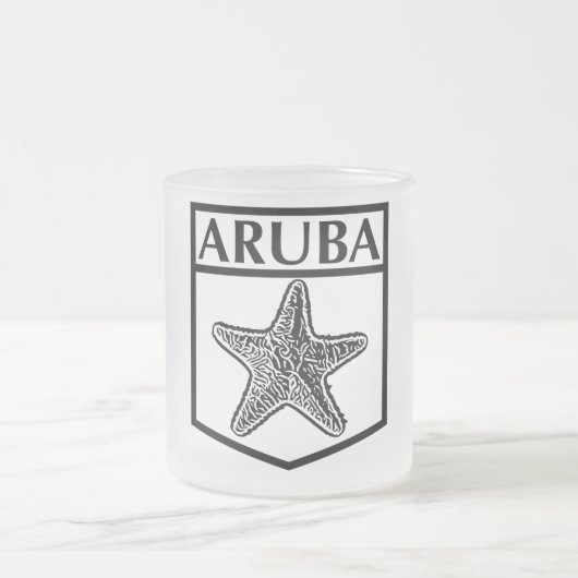 Aruba Island Design - Frosted 10 oz Frosted Glass Matglas Koffiemok (Center)