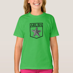Aruba Island Design - Girls American Apparel Fine T-shirt
