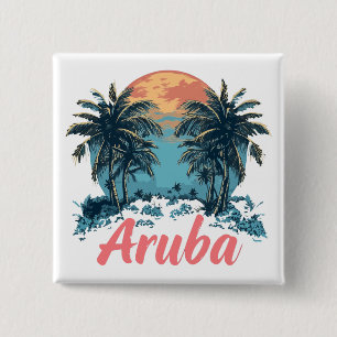 Aruba Island Design (versie 2) - Vierkante Button