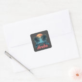 Aruba Island Design (Version 2) - Stickers Carrés (Enveloppe)