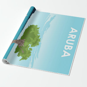 Aruba Island Travel Flamingo Familie Flamingo Cadeaupapier