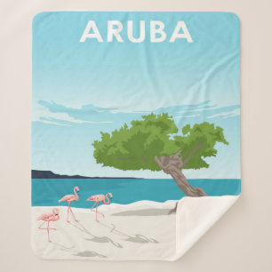 Aruba Island Travel Flamingo Familie Flamingo Sherpa Deken